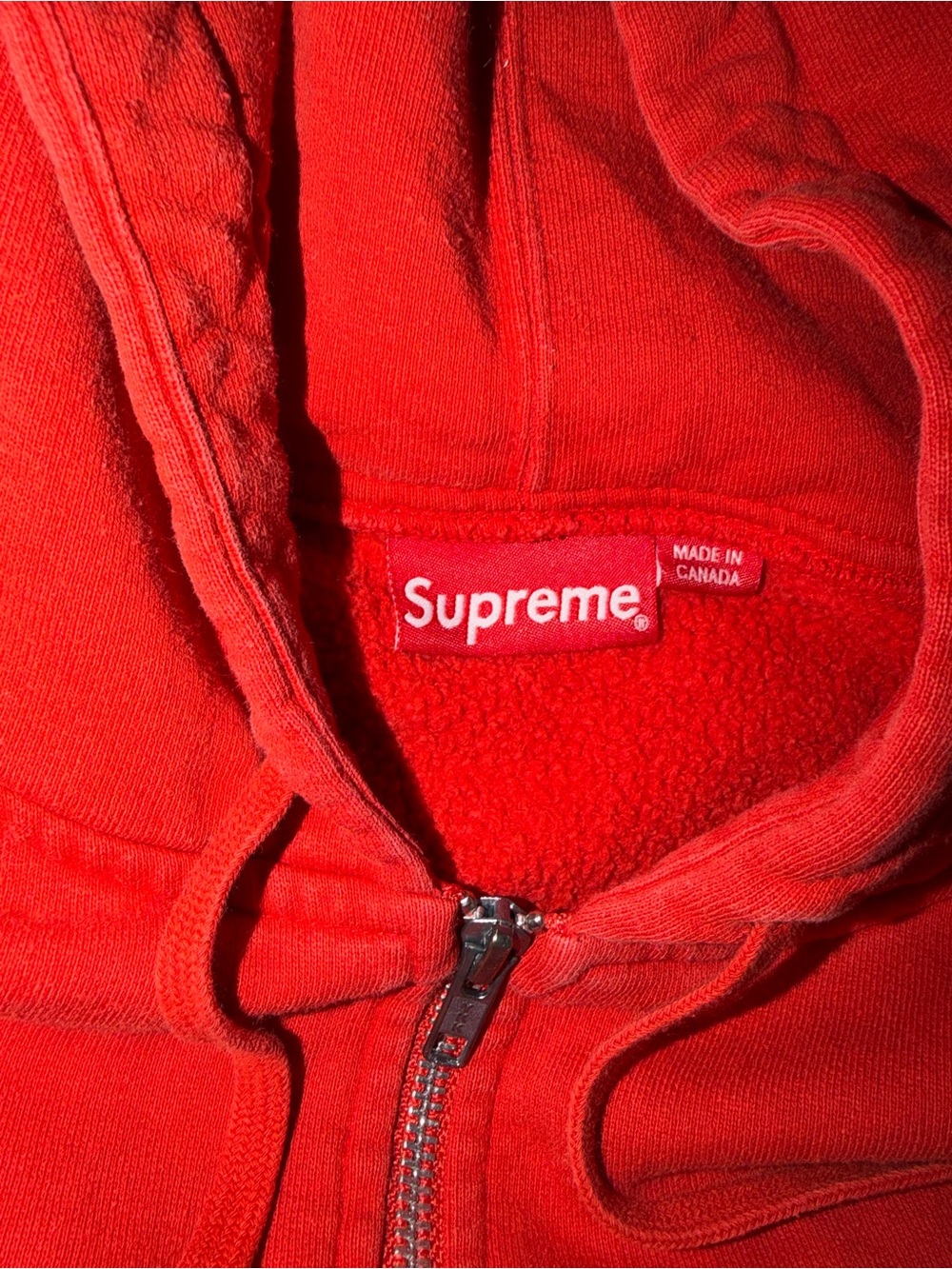 Supreme Red Zip-Up Hoodie Sweater for Men